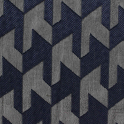 Dark Blue Geometric Jacquard, Polyester, 78 gsm