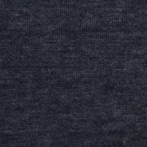 Dark Blue Heathered-Marl French Terry, Poly-Cotton