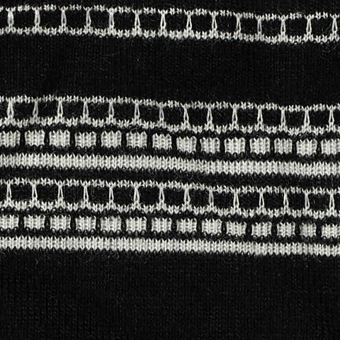 Black Horizontal-Band Jacquard, Poly-Viscose