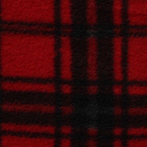 Red Plaid Fleece, Polyester, 137 gsm