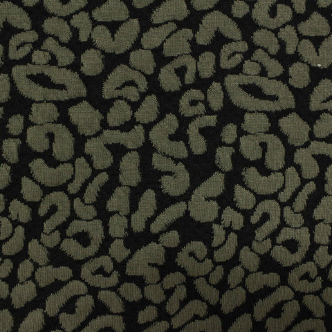 Dark Green Leopard Jacquard, Polyester