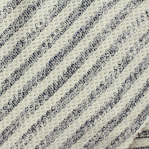 Cream Stripes Chunky Knit, Poly-Cotton