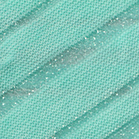 Aqua Glitter-Stripe Jersey Knit, Polyester