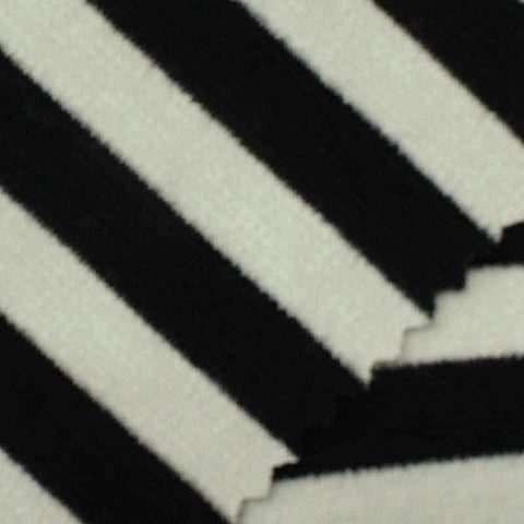 Black Diagonal-Stripe Jersey Knit, Poly-Viscose, 235 gsm
