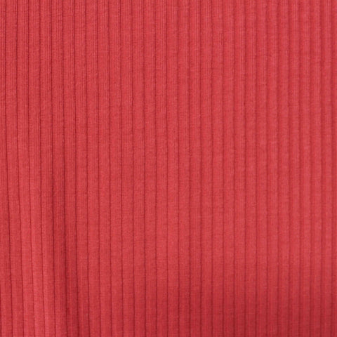 Polyester Stretch Rib Knit Fabric, 195 gsm, 150 cm — Red