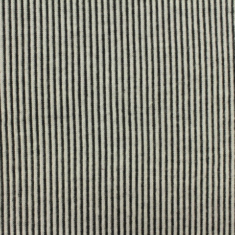 Black Vertical-Stripe Rib Knit, Viscose-Poly, 185 gsm