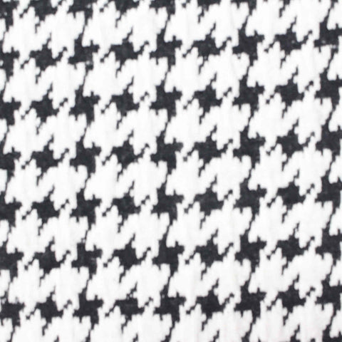Black Houndstooth Jacquard, Poly-Cotton, 240 gsm
