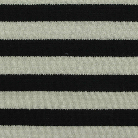 Black Horizontal-Stripe Knit, Poly-Viscose, 240 gsm