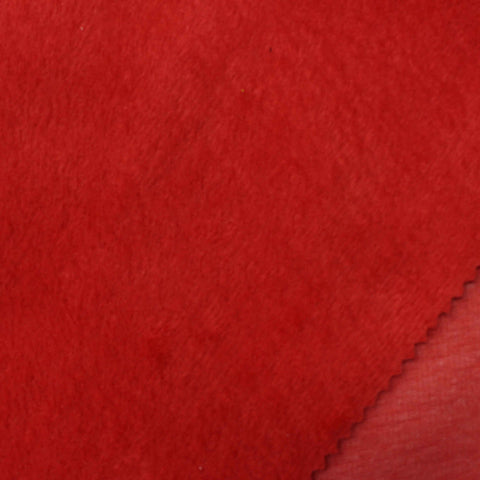 Polyester Cotton Velvet Fabric, 310 gsm, 170 cm — Red