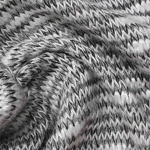 Black Heathered-Marl Chunky Knit, Poly-Cotton, 215 gsm