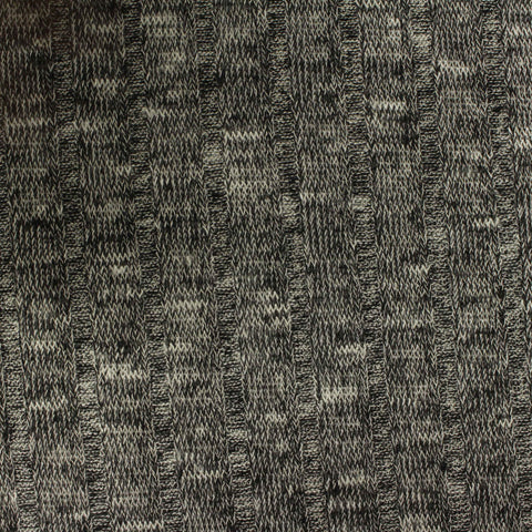 Black Marl Rib Knit, Viscose-Poly, 165 gsm