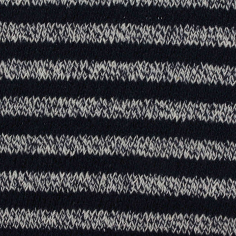 Navy Marled-Stripe Chunky Knit, Cotton-Poly
