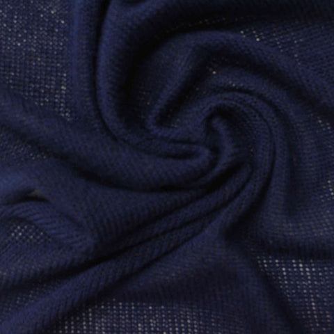 Viscose Polyester Stretch Chunky Knit Fabric, 135 gsm, 125 cm — Navy