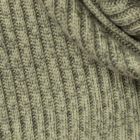 Grey Marl Rib Knit, Polyester, 275 gsm