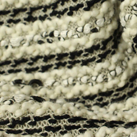 Black Horizontal-Stripe Chunky Knit, Poly-Viscose, 336 gsm