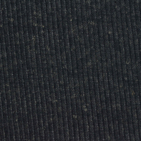 Dark Grey Heathered-Marl Rib Knit, Poly-Cotton, 180 gsm