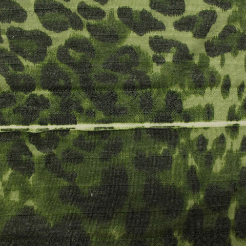 Dark Green Leopard Jacquard, Poly-Viscose