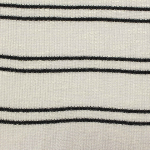 Black Horizontal-Stripe Chunky Knit, Viscose, 105 gsm