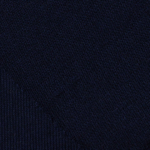 Polyester Cotton Stretch Chunky Knit Fabric, 200 gsm, 155 cm — Navy