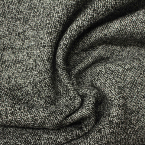 Black Marl French Terry, Cotton-Poly, 240 gsm, 160 cm