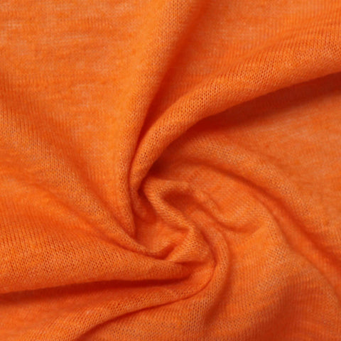 Orange Marl Chunky Knit, Poly-Cotton, 163 gsm