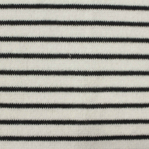 Black Horizontal-Stripe Chunky Knit, Polyester, 206 gsm