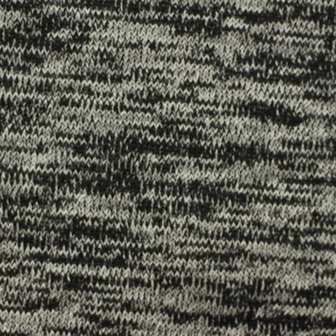Black Heathered-Marl Chunky Knit, Viscose-Poly, 240 gsm, 140 cm