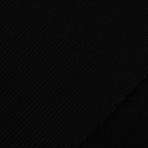 100% Polyester Rib Knit Fabric, 300 gsm, 200 cm — Black