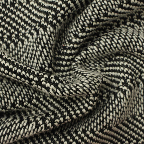 Black Chevron Chunky Knit, Cotton-Poly, 375 gsm
