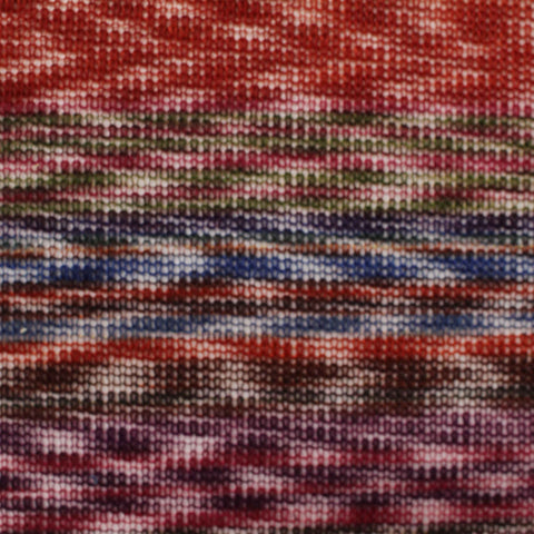 Heathered Multicolor Horizontal-Stripe Chunky Knit, Polyester