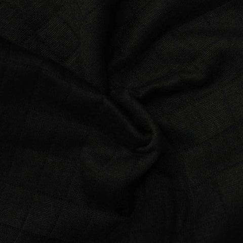 Black Tone-on-Tone Check Interlock Knit, Polyester