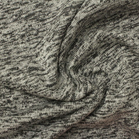 Black Marl Chunky Knit, Viscose-Poly, 256 gsm
