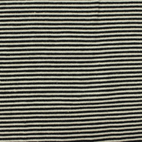Black Horizontal-Stripe Chunky Knit, Viscose-Poly, 260 gsm