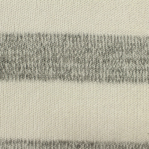 Cream Horizontal-Stripe Chunky Knit, Poly-Viscose, 251 gsm