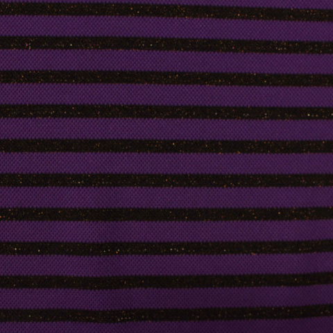 Purple Horizontal-Stripe Chunky Knit, Poly-Nylon