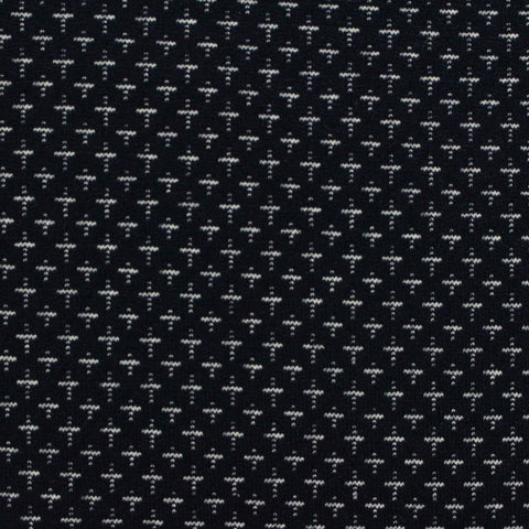 Jacquard Polyester Viscose Interlock Knit Fabric, 323 gsm, 170 cm — Navy
