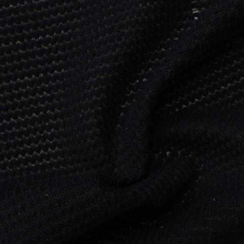 Black Geometric Interlock Knit, Polyester, 235 gsm