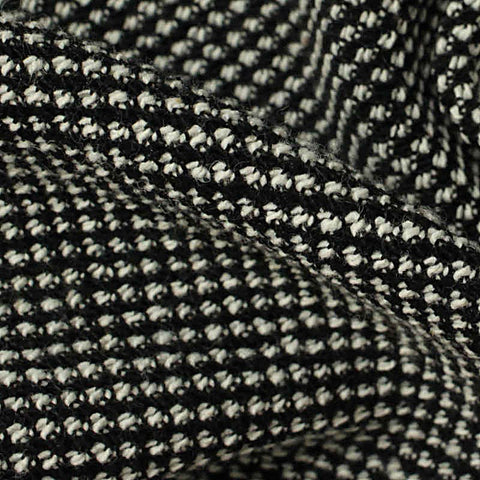 Black Geometric Chunky Knit, Polyester, 400 gsm