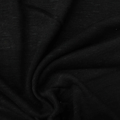 Black Marl Jersey Knit, Poly-Viscose, 168 gsm