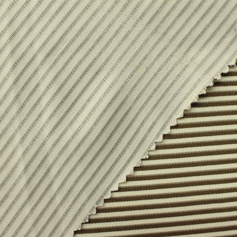Brown Horizontal-Stripe Interlock Knit, Polyester