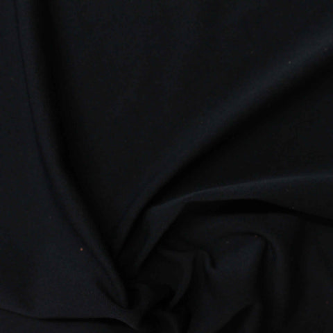 Polyester Stretch Jersey Knit Fabric, 158 gsm, 175 cm — Black