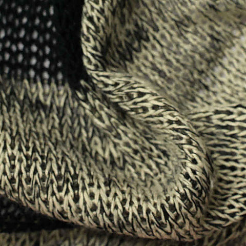 Black Stripes Chunky Knit, Poly-Cotton, 172 gsm