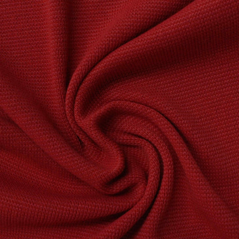 Cotton Nylon Stretch Rib Knit Fabric, 230 gsm, 180 cm — Red