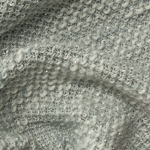 Light Blue-Grey Marl Chunky Knit, Poly-Cotton