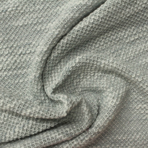 Light Blue-Grey Marl Chunky Knit, Poly-Cotton
