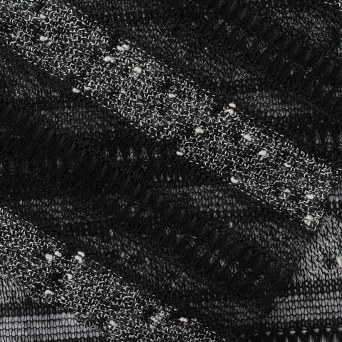 Black Flecks Chunky Knit, Poly-Viscose