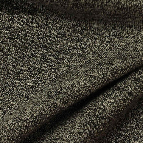 Dark Grey Marl Rib Knit, Poly-Viscose, 254 gsm