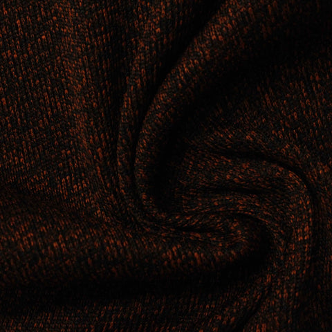 Dark Brown Marl Rib Knit, Polyester, 346 gsm