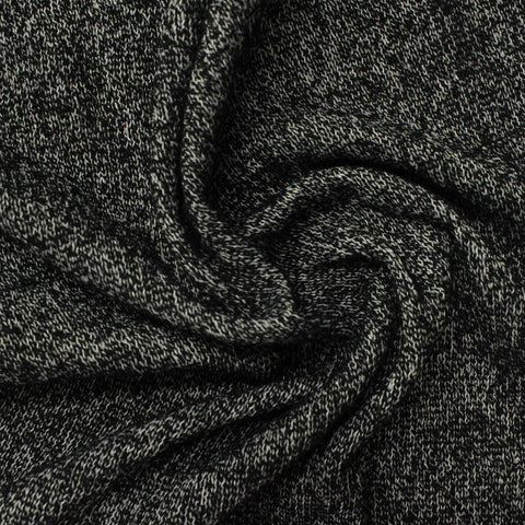 Black Marl Chunky Knit, Poly-Viscose, 225 gsm