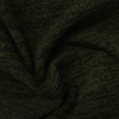 Dark Green Marl Jersey Knit, Polyester, 240 gsm